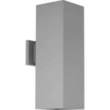 Square 18" Tall 2 Light LED Outdoor Wall Sconce