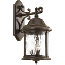 Ashmore 3 Light Outdoor Wall Sconce with Seedy Glass Shade - 21" Tall