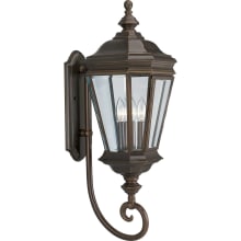Crawford 3 Light Outdoor Wall Sconce with Clear Beveled Glass Panels - 29" Tall