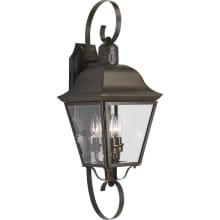Andover 3 Light 26" Tall Outdoor Wall Sconce with Clear Beveled Glass Panels