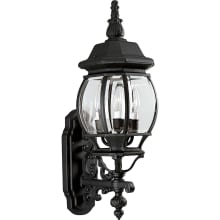 Onion 3 Light 23" Tall Outdoor Wall Sconce with Clear Beveled Glass Panels