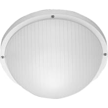 Polycarbonate Outdoor Series 10" Convertible Single Light UV Stabilized Round Outdoor Ceiling Fixture / Wall Sconce with Ribbed Frosted Lens