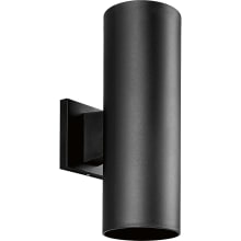 Cylinder 2 Light Outdoor Wall Sconce with Polycarbonate Shade - 14" Tall