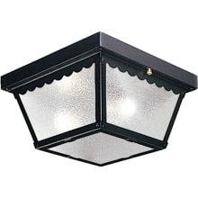 Ceiling Mount Series 9-1/4" Two-Light Outdoor Ceiling Fixture with Textured Glass Panels