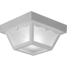 Ceiling Mount Series 8-1/4" Single-Light Polypropylene Outdoor Flush Mount Ceiling Fixture with One-Piece White Acrylic Diffuser