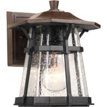 Derby 1 Light 9" Tall Outdoor Wall Sconce with Seeded Glass Shade