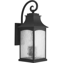 Maison 24" Tall 3 Light Outdoor Wall Sconce with Water Glass Shade