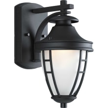 Fairview 1 Light Outdoor Wall Sconce with Etched Glass Shade - 12" Tall