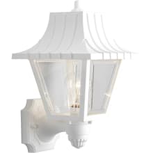 Mansard 1 Light 13" Tall Outdoor Wall Sconce with Ribbed Mansard Roof and Clear Beveled Acrylic Panels