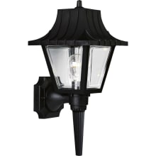 Mansard 1 Light 17" Tall Outdoor Wall Sconce with Ribbed Mansard Roof and Clear Beveled Acrylic Panels
