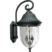 Coventry 2 Light 21" Tall Outdoor Wall Sconce with Hammered Optic Glass Shade