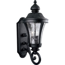 Nottington 2 Light 20" Tall Outdoor Wall Sconce with Water Seeded Glass