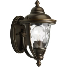 Prestwick 1 Light 11" Tall Outdoor Wall Sconce with Clear Hammered Optic Glass Urn and Yoke Straps