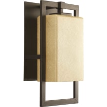 Jack 1 Light 15" Tall Outdoor Wall Sconce with Etched Umber Flax Glass Shade