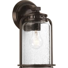 Botta 12" Tall Single Light Outdoor Wall Sconce with Seedy Glass Shade