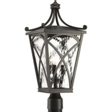 Cadence 3 Light 22-5/8" High Outdoor Post Light with Clear Beveled Glass Panels