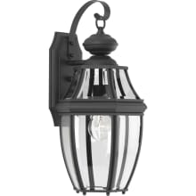 New Haven Single Light 9" Wide Outdoor Wall Sconce with Clear Beveled Glass Panels
