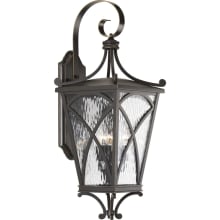 Cadence 3 Light 10" Wide Outdoor Wall Sconce with Clear Water Glass Panels