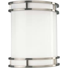 LED Wall Sconce with White Acrylic Diffuser - ADA Compliant - 10" Wide