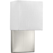 LED Sconces Light 6-3/4" Wide Integrated LED Wall Sconce with White Linen Shade - ADA Compliant