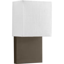 LED Sconces Light 6-3/4" Wide Integrated LED Wall Sconce with White Linen Shade - ADA Compliant