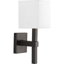 Metro Single Light 15-1/8" High Wall Sconce with A Linen Shade