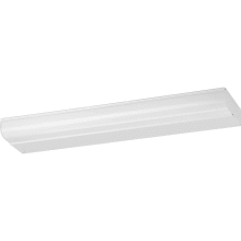 Modular Fluorescent Series 18" Wide Single-Light Fixture with White Acrylic Diffuser and White Metal Housing