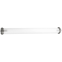 Linear Fluorescent Bath Series 49-1/4" Two-Light Energy Star Qualified Bath Bar with White Acrylic Diffuser and Metal End Caps