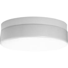 Hard-Nox 13-3/4" Convertible Two Light Energy Star Qualified Outdoor Flush Mount Ceiling Fixture / Wall Sconce with 120V Rapid Start NPF Ballast and White Acrylic Shade