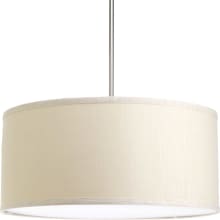 Markor Drum Shade with Linen Fabric for Use with P5198 or P5101 Single-Light Stems or P5199 or P5107 Three-Light Stems - 22" Wide