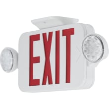 Red LED Exit Sign with Flood Lights and Remote Capacity
