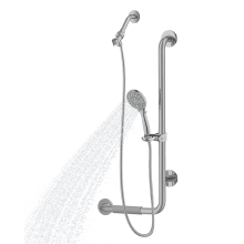 Ergo 2.5 GPM Multi-Function Handshower with Ergonomic Right-Handed Grab Bar - Less Valve and Trim