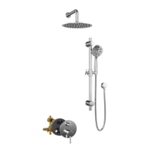 Refuge Pressure Balanced Shower System with Shower Head, Hand Shower, Slide Bar, Shower Arm, Hose, and Valve Trim