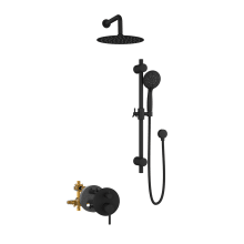 Refuge Pressure Balanced Shower System with Shower Head, Hand Shower, Slide Bar, Shower Arm, Hose, and Valve Trim