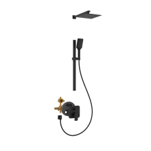 Resort Pressure Balanced Shower System with Shower Head, Hand Shower, Slide Bar, Shower Arm, Hose, and Valve Trim