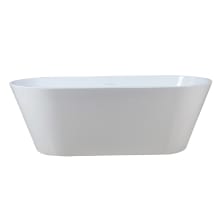 67" Free Standing Acrylic Soaking Tub with Center Drain