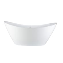68" Free Standing Acrylic Soaking Tub with Center Drain