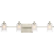 Kolt 4 Light 29" Wide LED Bathroom Vanity Light with Outer Clear Glass and Heavy Sand Blast Inner Glass
