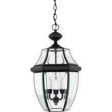 Newbury 3 Light 13" Wide Outdoor Pendant Lantern with Clear Glass