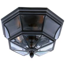 Newbury 3 Light 15" Wide Outdoor Ceiling Fixture with Clear Glass