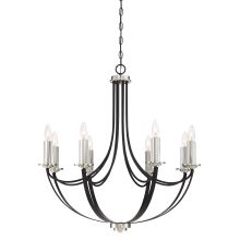 Alana 8 Light 30" Wide Single Tier Candle Style Chandelier with Crystal Accents