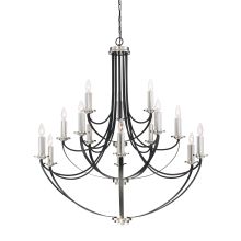 Alana 15 Light 41" Wide 3 Tier Candle Style Chandelier with Crystal Accents