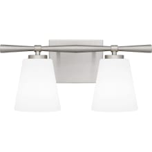 Brindley 2 Light 16" Wide Vanity Light with Frosted Glass Shades