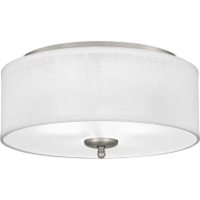 Blanche 3 Light 16" Wide Semi-Flush Drum Ceiling Fixture with Fabric Shade