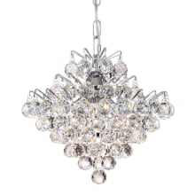 Bordeaux with Clear Crystal 4 Light 11-3/4" Wide Crystal Pendant