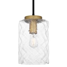 Carly 8" Wide Mini Pendant with Swirl Glass Shade