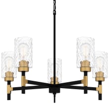 Carly 5 Light 28" Wide Chandelier with Swirl Glass Shades