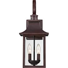Chancellor 2 Light 19" High Outdoor Wall Sconce with Clear Glass Shade