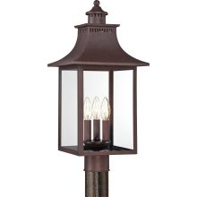Chancellor 3 Light 22" High Outdoor Post Light with Clear Glass Shade