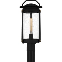 Clifton 20" Tall Post Light with Seedy Glass Shade
